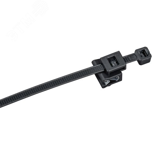 Хомут P6.6 с креплением на кромку черный 4.8х200мм 100шт/упак IEK - фото 1