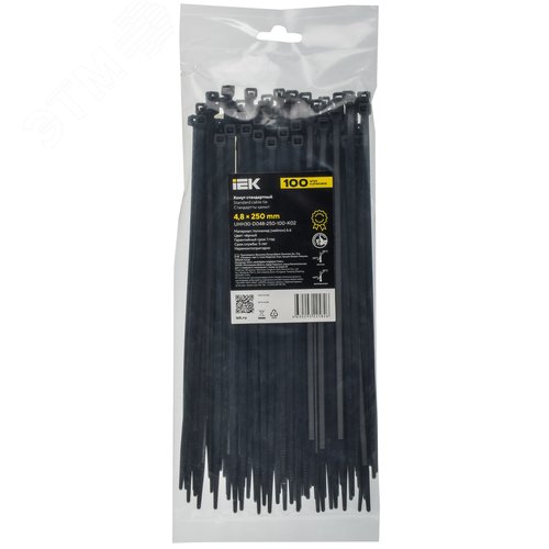 Хомут P6.6 стандартный черный 4.8х250мм 100шт/упак IEK - фото 2