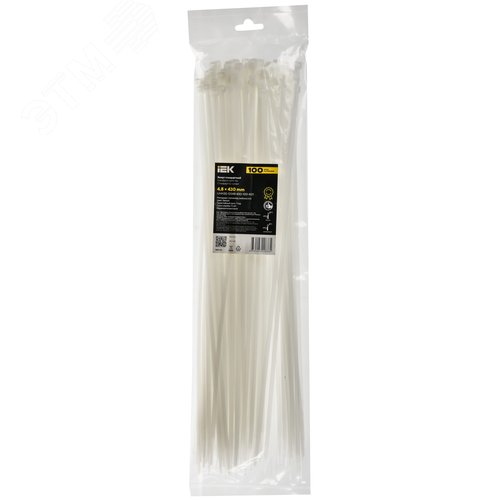 Хомут P6.6 стандартный белый 4.8х430мм 100шт/упак IEK - фото 2