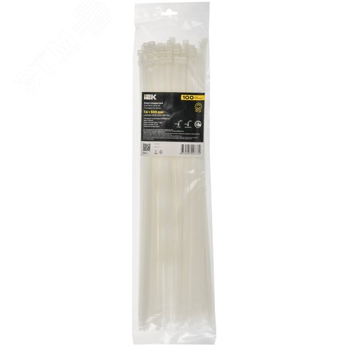Хомут P6.6 стандартный белый 7.6х500мм 100шт/упак IEK - фото 2