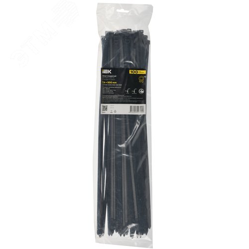 Хомут P6.6 стандартный черный 7.6х500мм 100шт/упак IEK - фото 2