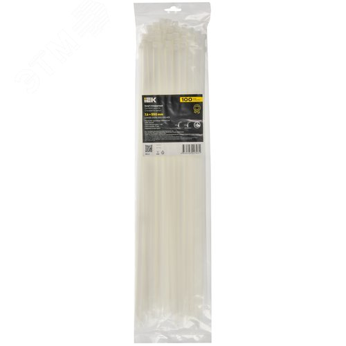 Хомут P6.6 стандартный белый 7.6х550мм 100шт/упак IEK - фото 2