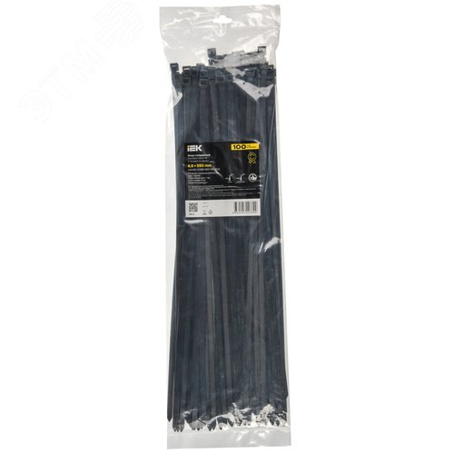 Хомут P6.6 стандартный черный 8.8х550мм 100шт/упак IEK - фото 2