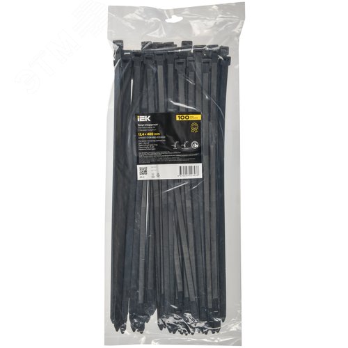 Хомут P6.6 стандартный черный 12.4х480мм 100шт/упак IEK - фото 2