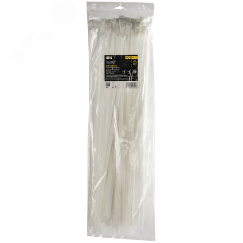 Хомут P6.6 стандартный белый 12.4х730мм 100шт/упак IEK - фото 2