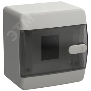 Корпус пластиковый навесной на 4 модуля ЩРН-П-4 IP41 UNION Compact черная прозрачная дверь - фото 1