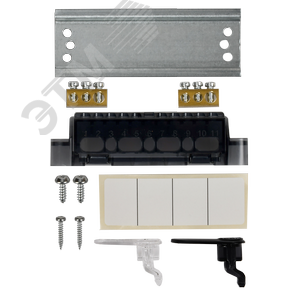 Корпус пластиковый навесной на 4 модуля ЩРН-П-4 IP41 UNION Compact черная прозрачная дверь - фото 5