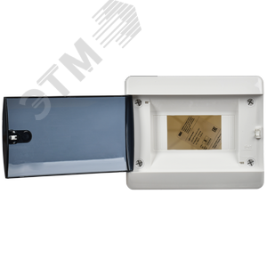 Корпус пластиковый навесной на 6 модулей ЩРН-П-6 IP41 UNION Compact черная прозрачная дверь - фото 3