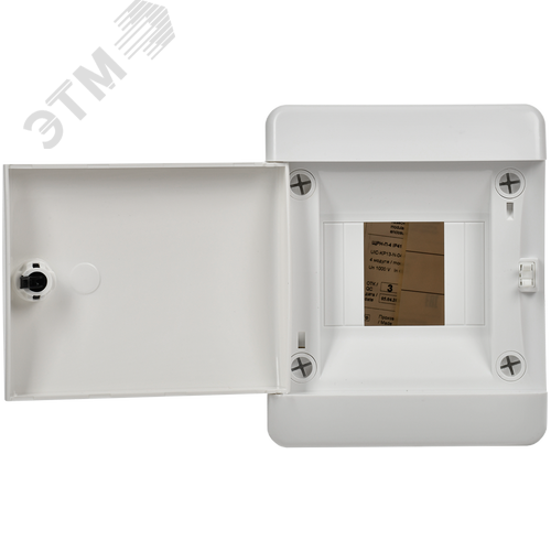 Корпус пластиковый навесной на 4 модуля ЩРН-П-4 IP41 UNION Compact белая дверь - фото 2