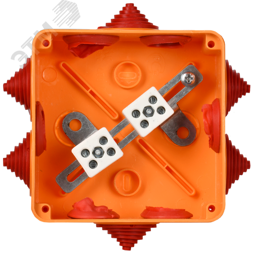 Коробка распаячная огнестойкая ПС 100х100х50мм 4P 4мм2 IP55 6 вводов - фото 3