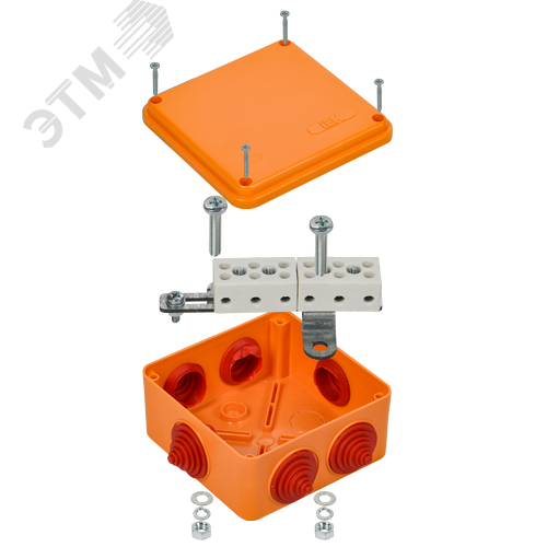 Коробка распаячная огнестойкая ПС 100х100х50мм 6P 4мм2 IP55 6 вводов - фото 5