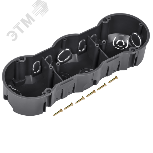 Коробка установочная 212х70х45мм 3-х местная для твердых стен - фото 5