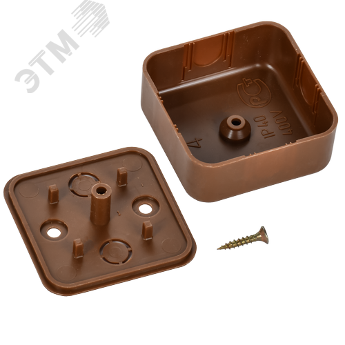 Коробка распаячная КМ для открытой проводки 50х50х20мм дуб - фото 5