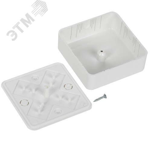 Коробка распаячная КМ для открытой проводки 75х75х28мм белая - фото 5