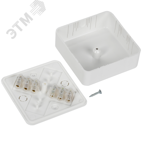 Коробка распределительная КМ41216-01 75х75х28мм  белая с контактной группой - фото 5