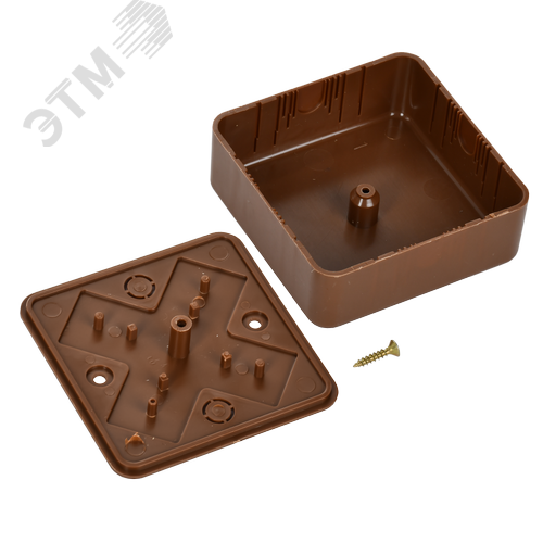 Коробка распаячная КМ для открытой проводки 75х75х28мм дуб - фото 5