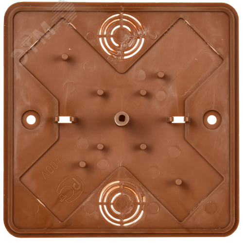 Коробка распаячная КМ для открытой проводки 100х100х44мм дуб - фото 3