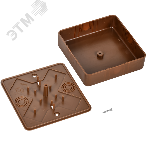 Коробка распаячная КМ для открытой проводки 100х100х44мм дуб - фото 5