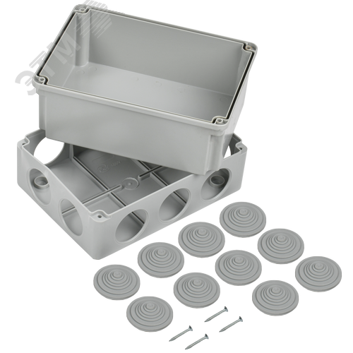 Коробка распаячная 190х140х120 серая IP55 КМ41246 - фото 5