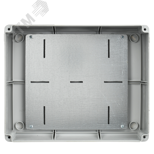 Коробка КМ41342 распаячная для открытой проводки 240х195х90мм IP55 RAL7035 монтажная плата кабельные вводы - фото 2