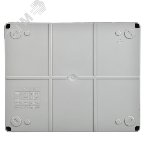 Коробка КМ41342 распаячная для открытой проводки 240х195х90мм IP55 RAL7035 монтажная плата кабельные вводы - фото 3