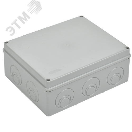 Коробка КМ41342 распаячная для открытой проводки 240х195х90мм IP55 RAL7035 монтажная плата кабельные вводы - фото 4