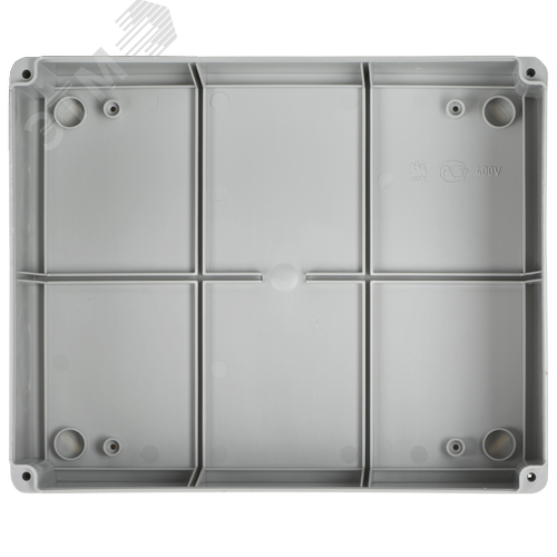 Коробка КМ41278 распаячная для открытой проводки 240х195х165мм IP55 RAL7035 прозрачный красный кабельные вводы - фото 2