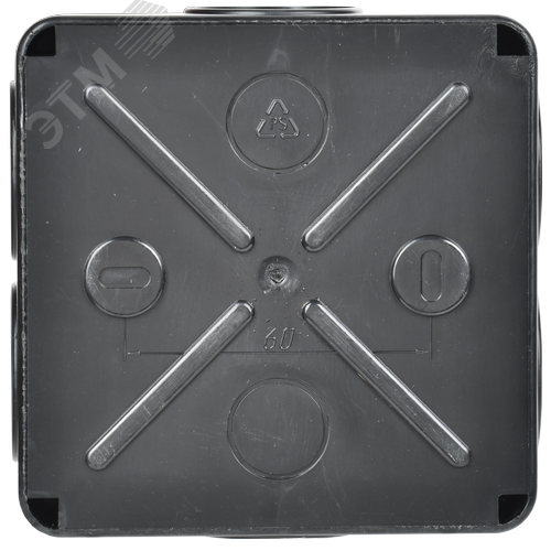 Коробка распаячная КМ41233 для открытой проводки безгалогенная (HF) 100х100х50мм IP44 6 гермовводов черная (RAL 9005) IEK - фото 2