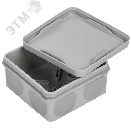 Коробка расп. КМ42435 о/п 80х80х40мм IP67 8 вв. серая - фото 5