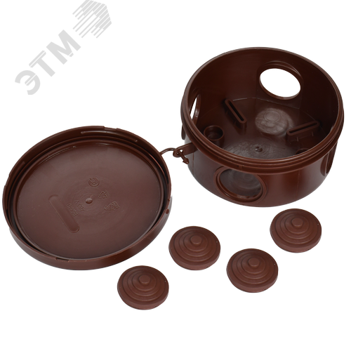 Коробка распределительная КМ 85х40мм для наружного монтажа IP54 4 вв. дуб - фото 5