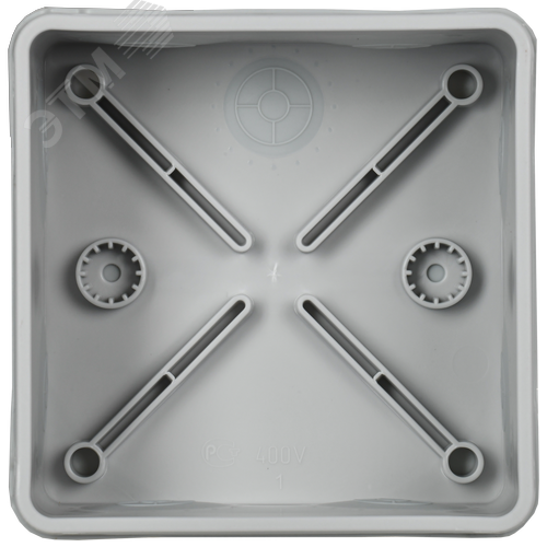 Коробка расп. КМ42455 о/п 100х100х50мм IP67 8 вв. серая - фото 3