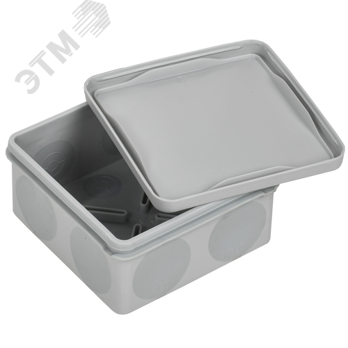 Коробка расп. КМ42455 о/п 100х100х50мм IP67 8 вв. серая - фото 5