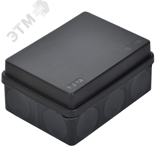 Коробка распаячная двухкомпонентная КМ42441 для открытой проводки безгалогенная (HF) 150х110х70мм IP67 10 вводов черная IEK - фото 4