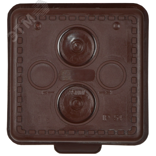Коробка распределительная КМ 65х65х50мм для наружного монтажа с откидной крышкой  IP54 4 вв. дуб - фото 2
