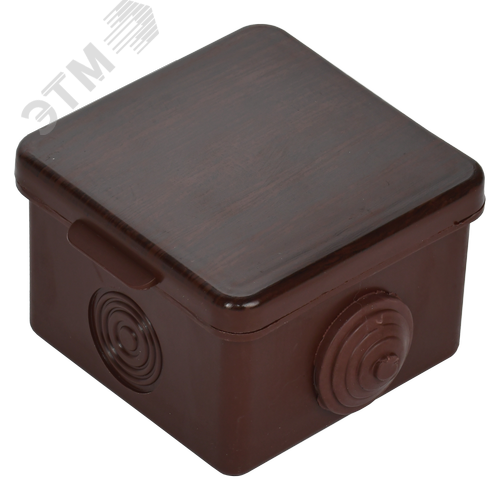 Коробка распределительная КМ 65х65х50мм для наружного монтажа с откидной крышкой  IP54 4 вв. дуб - фото 4