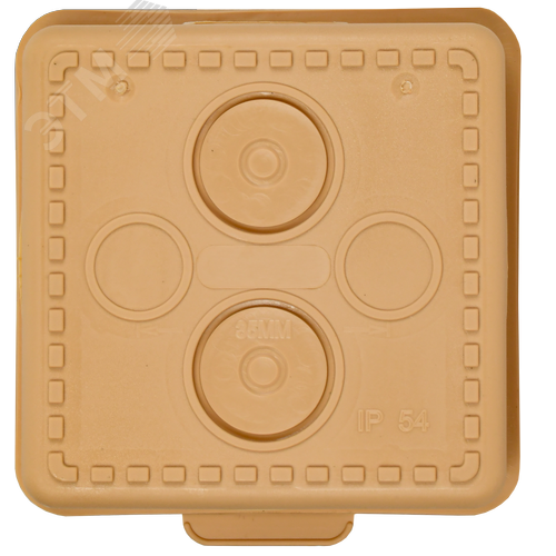 Коробка распределительная КМ 65х65х50мм для наружного монтажа с откидной крышкой  IP54 4 вв. сосна - фото 2