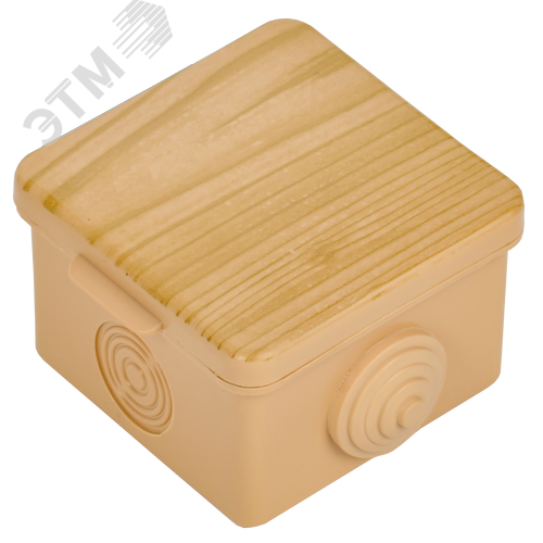 Коробка распределительная КМ 65х65х50мм для наружного монтажа с откидной крышкой  IP54 4 вв. сосна - фото 4