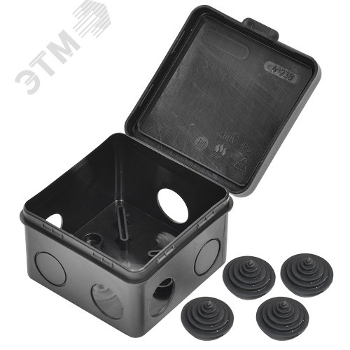 Коробка расп. КМ41238 80х80х50мм о/к IP54 7 вв. черная - фото 5