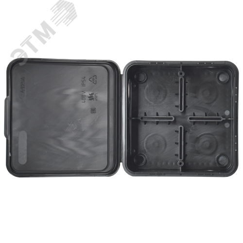 Коробка расп. КМ41256 100х100х50мм о/к IP54 8 вв. черная - фото 3