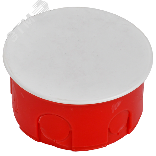 Коробка КМ41007 распаячная для твердых стен d80x40 с крышкой - фото 3