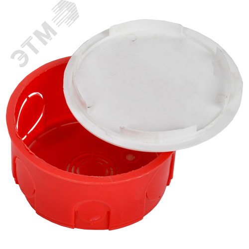 Коробка КМ41007 распаячная для твердых стен d80x40 с крышкой - фото 4