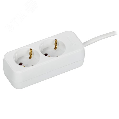 Удлинитель UMA У02 2 места 2P+PE 5м 3х1мм2 10А белый - фото 1