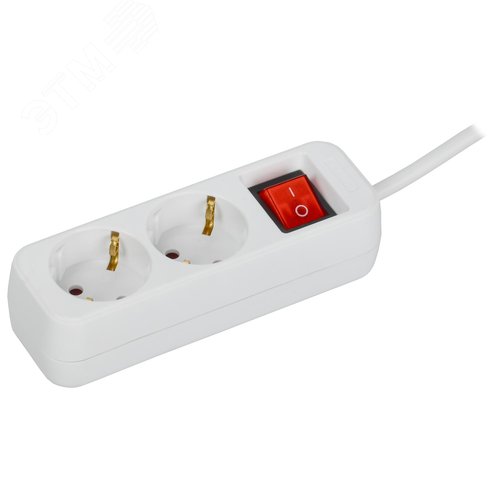 Изображение товара UMA Удлинитель У02К 2 места 5м 3х1мм2 10А бел. IEK с кнопкой (шт)