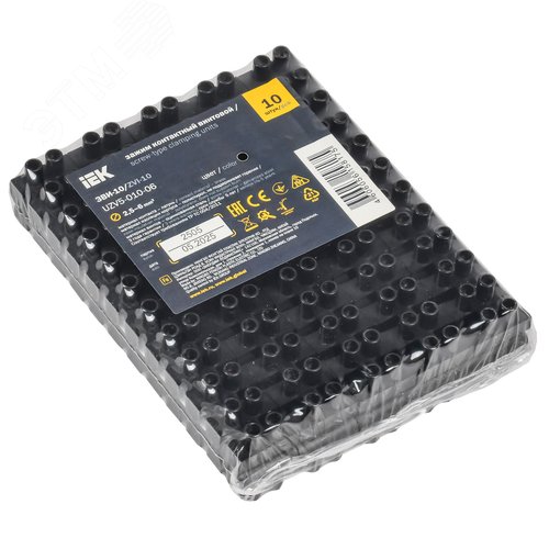 Зажим винтовой ЗВИ-10 2.5-6мм.кв. 12пар не поддерживающий горения черный - фото 2