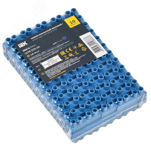 Зажим винтовой ЗВИ-5 1.5-4 мм.кв. 12пар не поддерживающий горение синий - фото 2