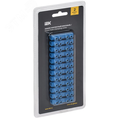 Зажим винтовой ЗВИ-10 2.5-6мм.кв не поддерживает горение синий(2шт) - фото 2