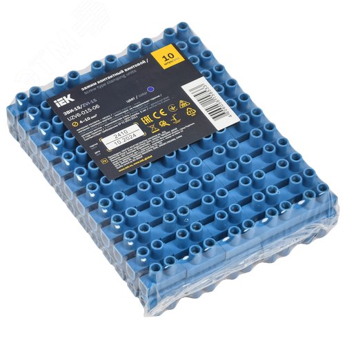 Зажим винтовой ЗВИ-15 4-10 мм.кв. 12пар не поддерживающий горение синий - фото 2