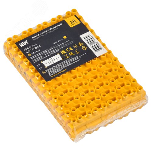 Зажим винтовой ЗВИ-5 1.5-4.0мм.кв 12 пар не поддерживает горение желтый - фото 2