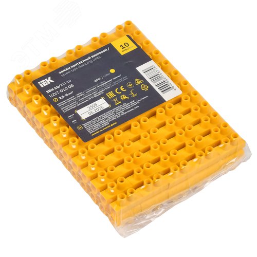 Зажим винтовой ЗВИ-10 2.5-6мм.кв 12 пар не поддерживает горение желтый - фото 2