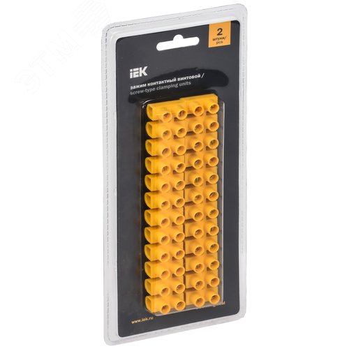 Зажим винтовой ЗВИ-20 4-10мм.кв 2шт не поддерж    ивает горение желтый - фото 2